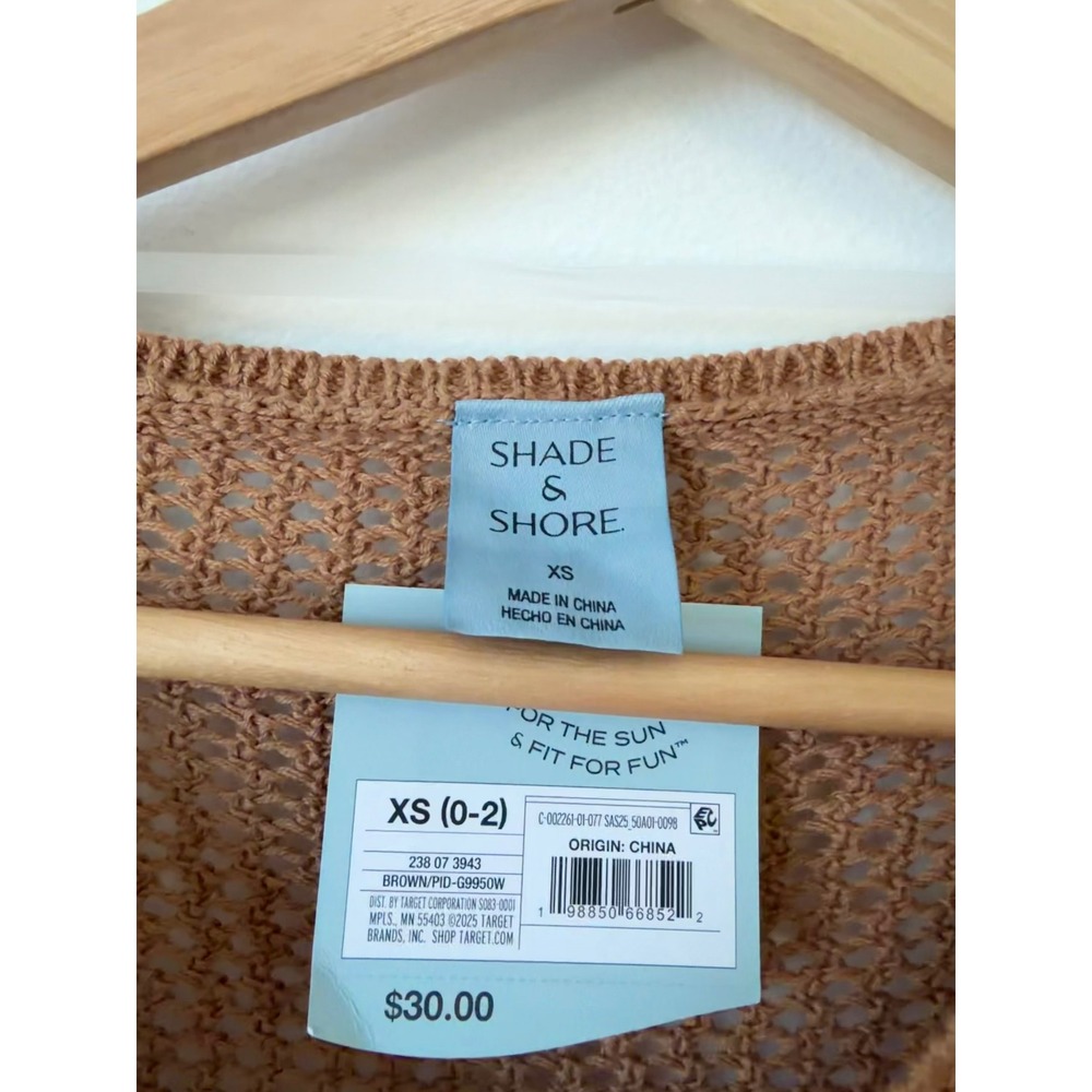 Target Women's Crochet Bell Sleeve Swim Cover Up  Shade & Shore Brown Size XS - Picture 3 of 5